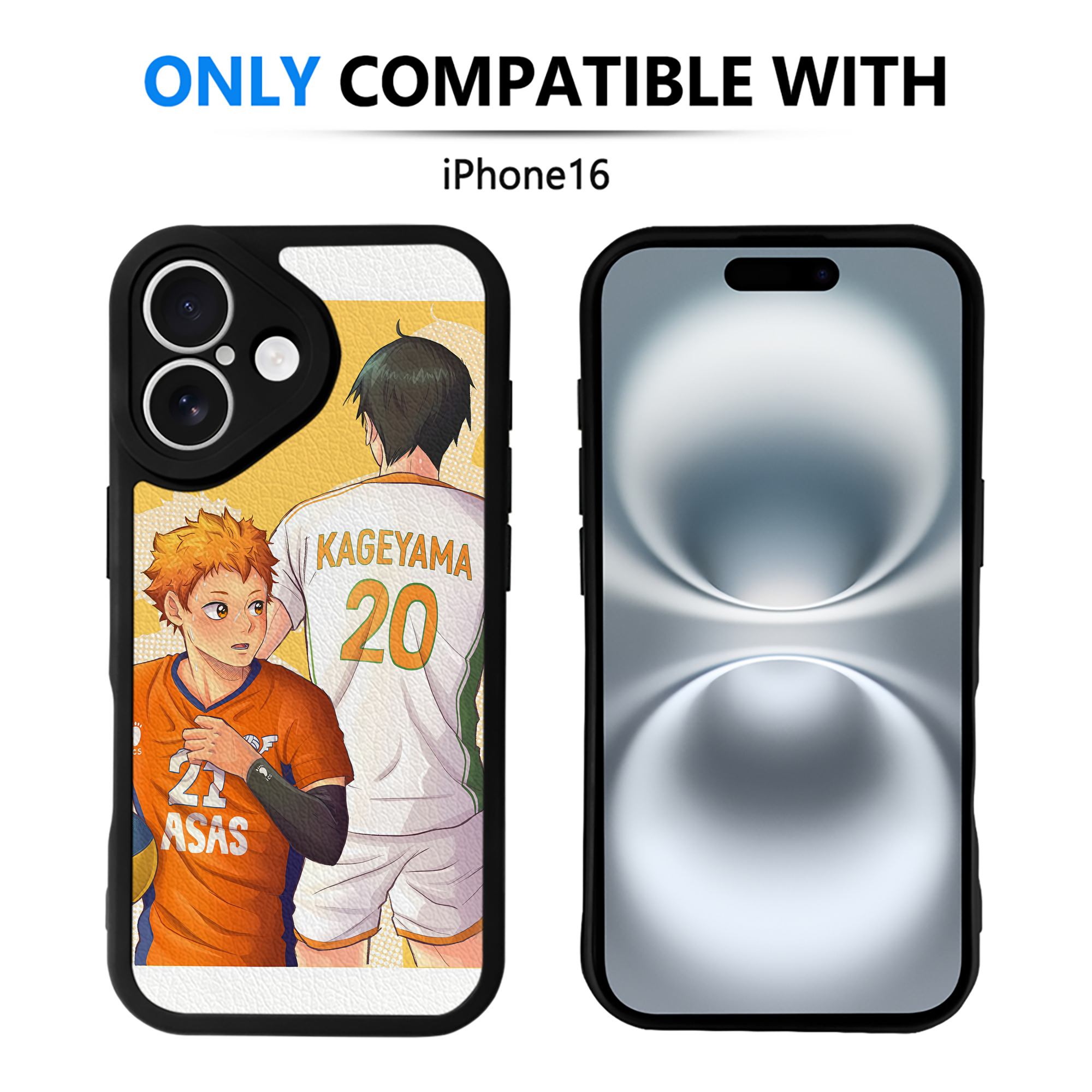 （画像用） ハイキュー!! Haikyu!! 【iPhone 16シリーズ対応】シリコンスマホケース（レザー調） 材質：シリコン
